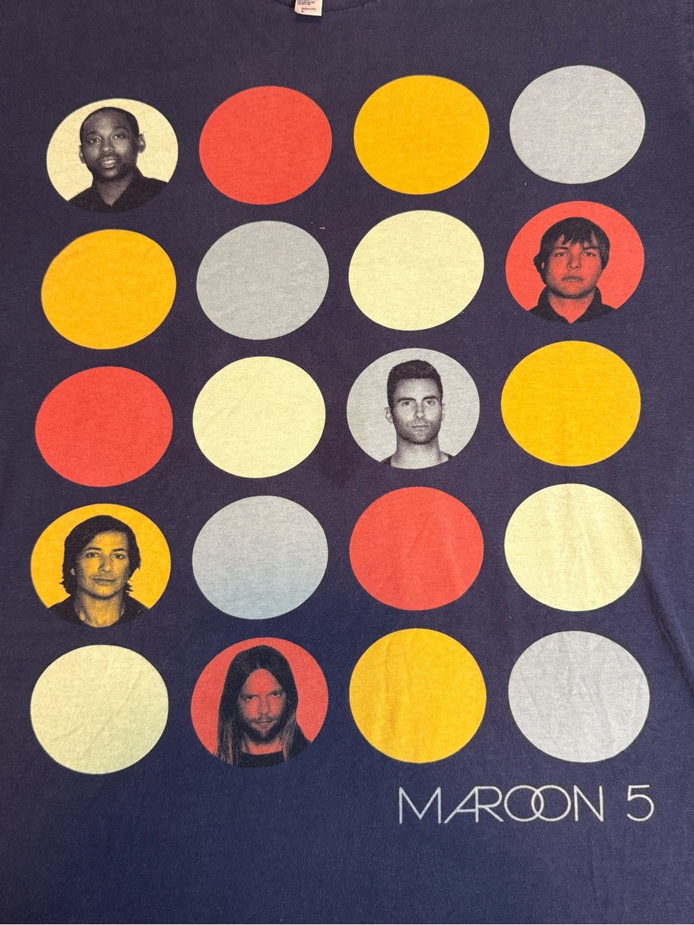 American Apparel Navy Maroon 5 Graphic Tee-size L(22x27)